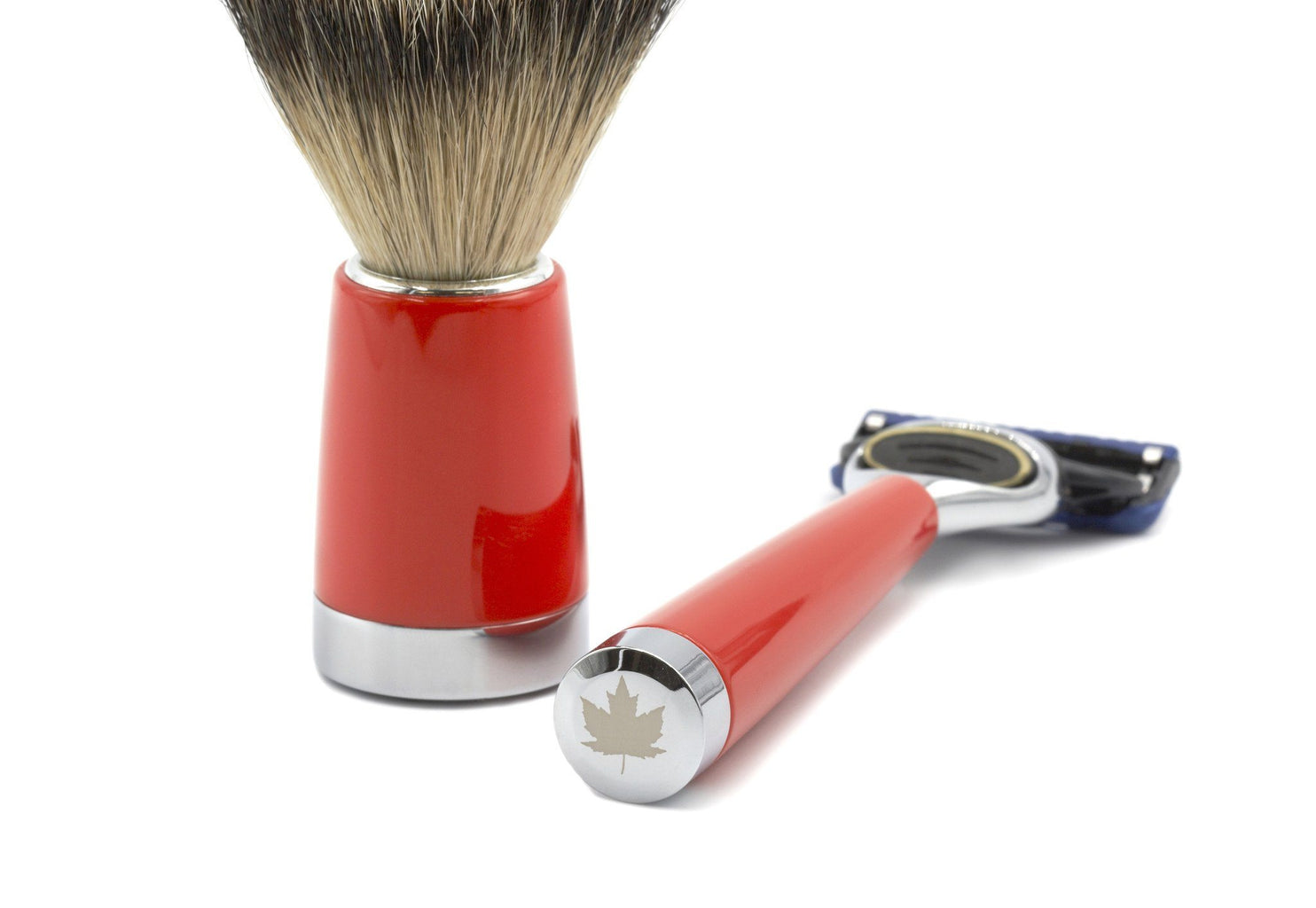 "True North" 3-Piece Shaving Set with Gillette Fusion Razor and Silvertip Badger Brush Shaving Kit Fendrihan 