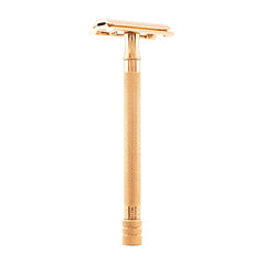Merkur 24G PVD Coated Extra-Long Handle Double Edge Safety Razor, Rose Gold Double Edge Safety Razor Merkur 
