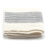 Kontex Flax Line Organic Hand Towel, Ivory with Navy Stripes Towel Japanese Exclusives 