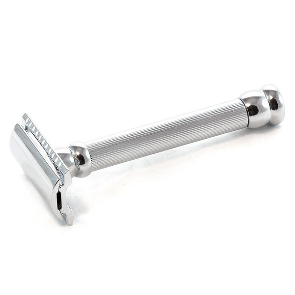 Merkur 47C Polished Chrome Engine-Turned Long Handle Safety Razor