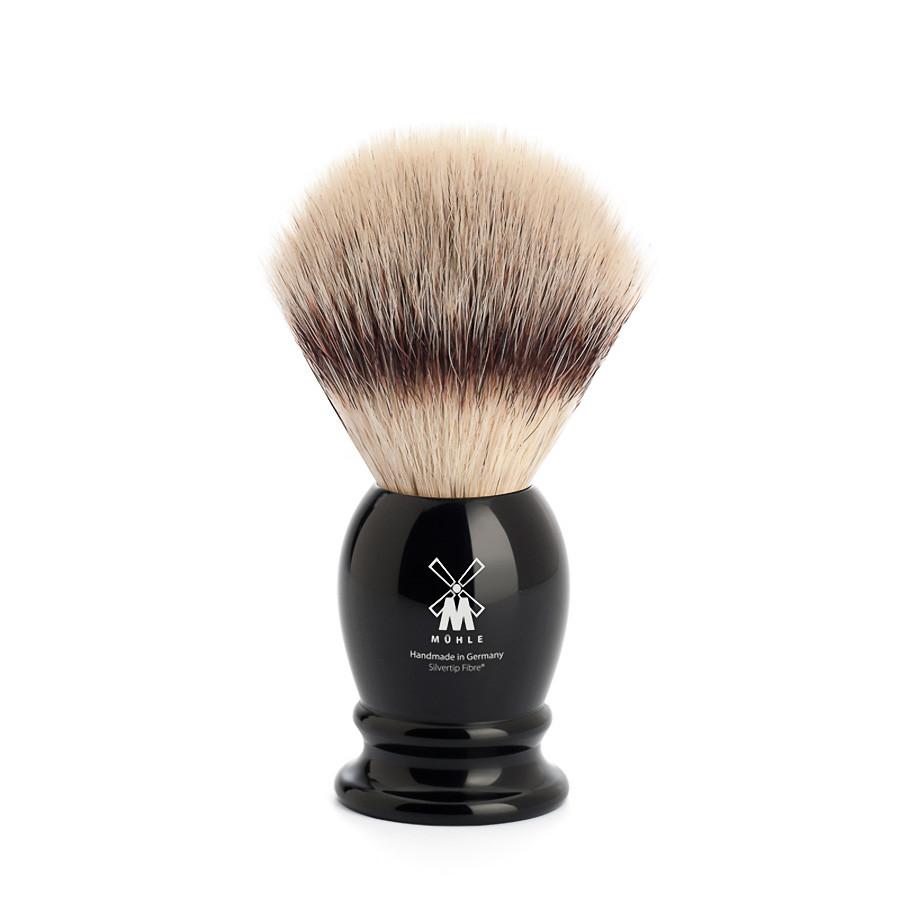 Muhle Silvertip Fibre Medium Shaving Brush, Black Handle Synthetic Bristles Shaving Brush Discontinued 