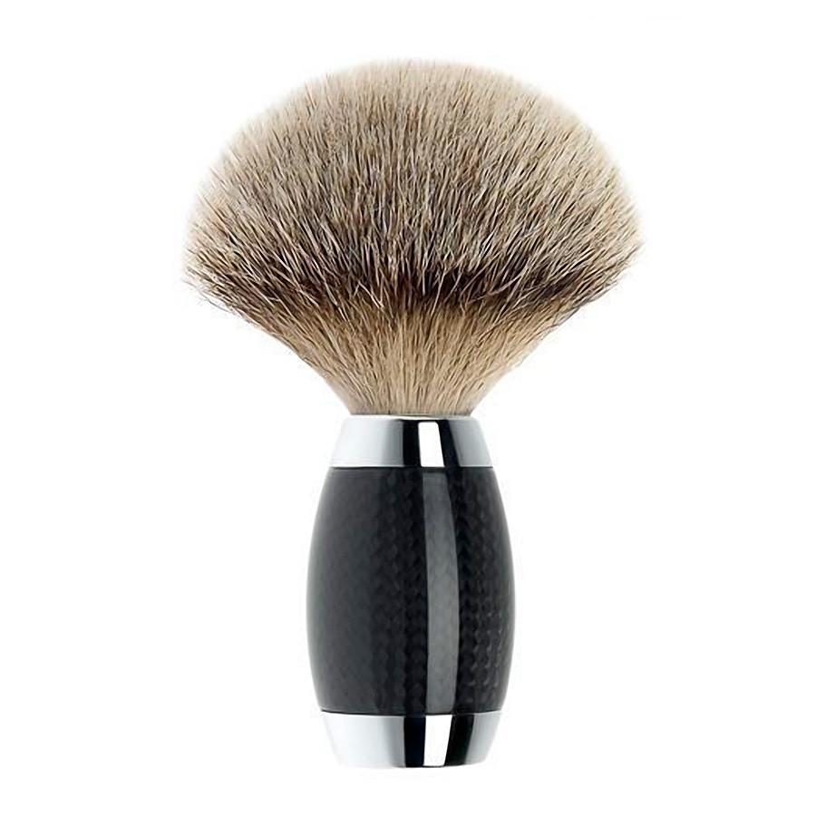 Muhle Edition No. 1 Silvertip Shaving Brush, Carbon Fiber Handle Badger Bristles Shaving Brush Discontinued 