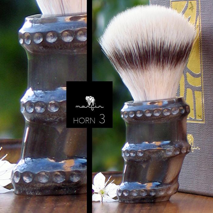 Marfin Handmade Synthetic Silvertip Shaving Brush, Horn Handle Synthetic Bristles Shaving Brush Marfin 