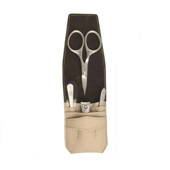 Niegeloh Solingen Café do Brazil M 4-Piece TopInox Manicure Set, Macchiato Leather Case Manicure Set Niegeloh Solingen 