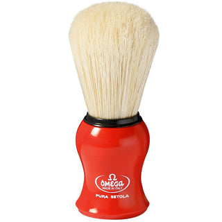 Omega 10065 Pure Boar Bristle Shaving Brush Boar Bristles Shaving Brush Omega Red 