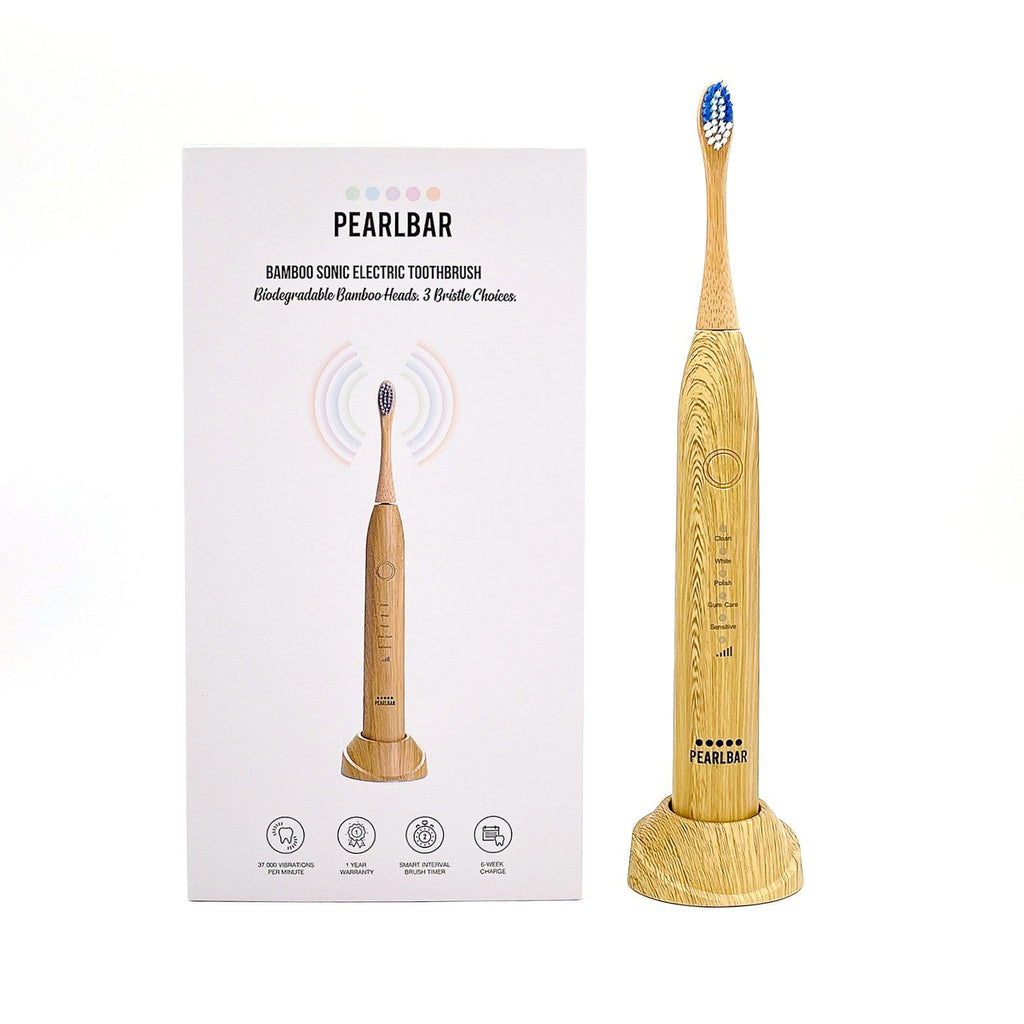 Pearlbar Sonic Electric Toothbrush + 3 Bamboo Brush Heads Toothbrush PearlBar 