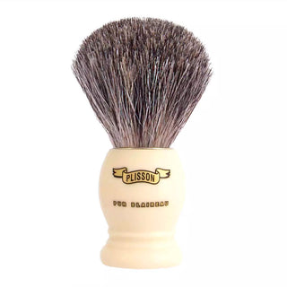 Plisson Pure Russian Grey Badger Hair, Faux Ivory Handle Shaving Brush Plisson - Joris 