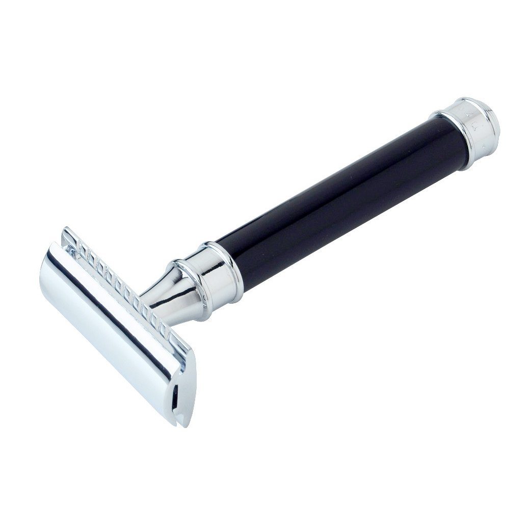 Pearl Shaving A-141 Double Edge Safety Razor, Black Handle Double Edge Safety Razor Pearl Shaving 