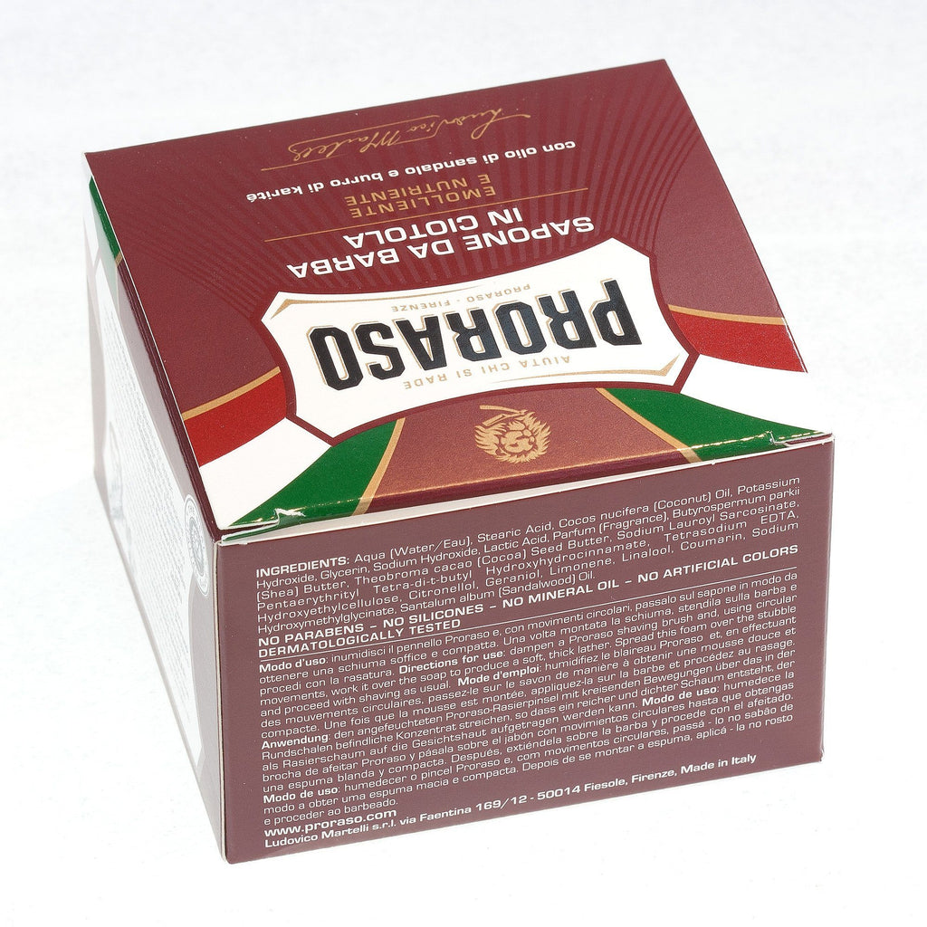 Proraso Red Shaving Soap for Coarse Beard with Sandalwood and Shea Butter Shaving Soap Proraso 
