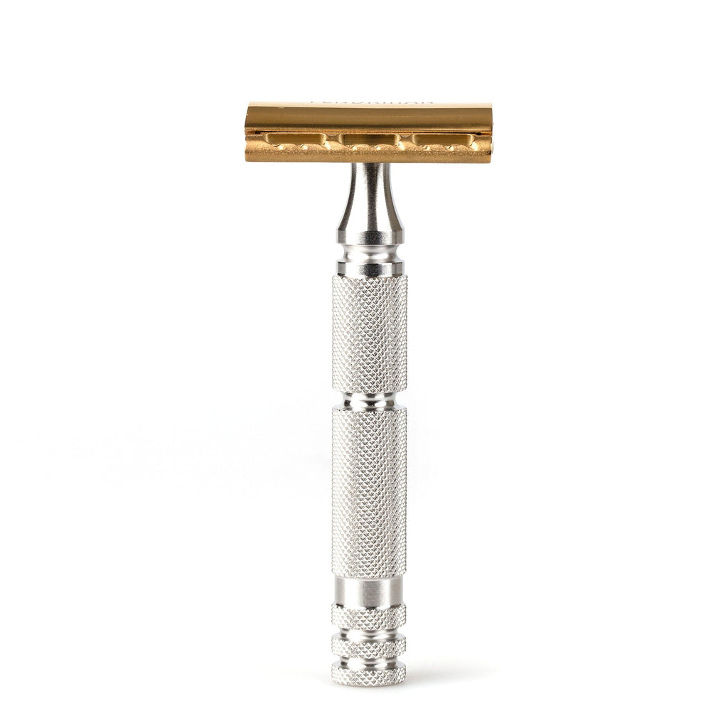Fendrihan Stainless Steel Safety Razor with Gold PVD Coated Head, Limited Edition Double Edge Safety Razor Head Fendrihan 