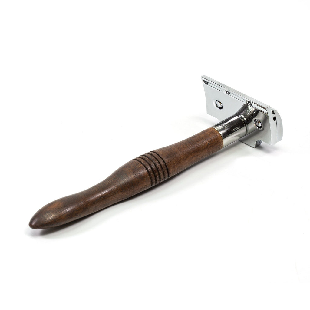 RMK Solingen Ergo Single Edge Stainless Steel Razor, Walnut Wood Double Edge Safety Razor RMK Solingen 