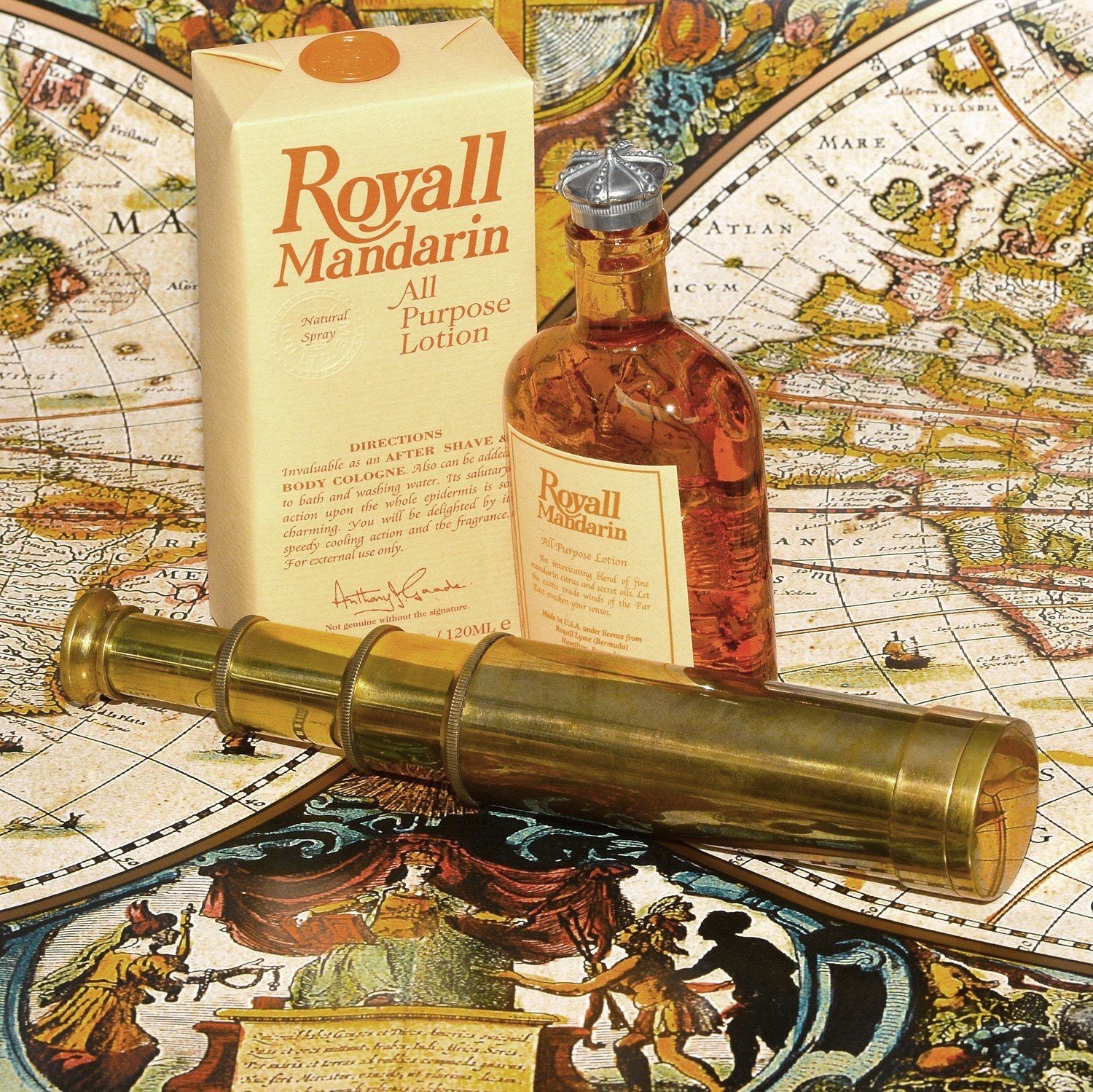 Royall Mandarin All Purpose Lotion, 4 oz Natural Spray Men's Fragrance Royall Lyme Bermuda 