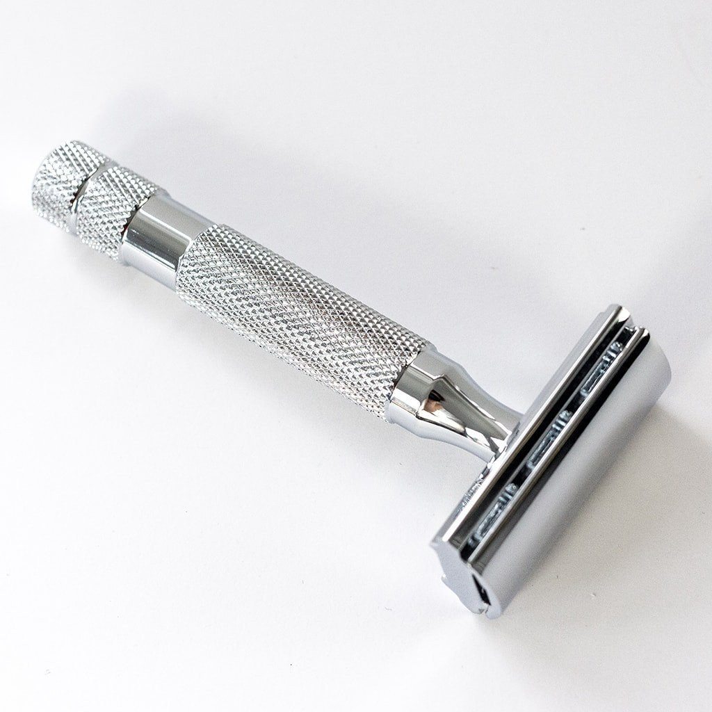 Rockwell 2C Adjustable White Chrome Safety Razor Double Edge Safety Razor Rockwell 