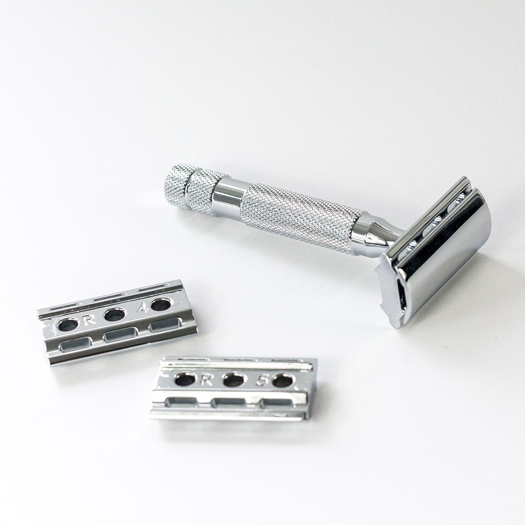 Rockwell 6C Adjustable White Chrome Safety Razor Double Edge Safety Razor Rockwell 