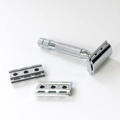 Rockwell 6C Adjustable White Chrome Safety Razor Double Edge Safety Razor Rockwell 
