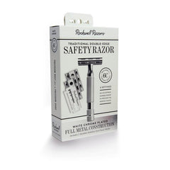 Rockwell 6C Adjustable White Chrome Safety Razor Double Edge Safety Razor Rockwell 
