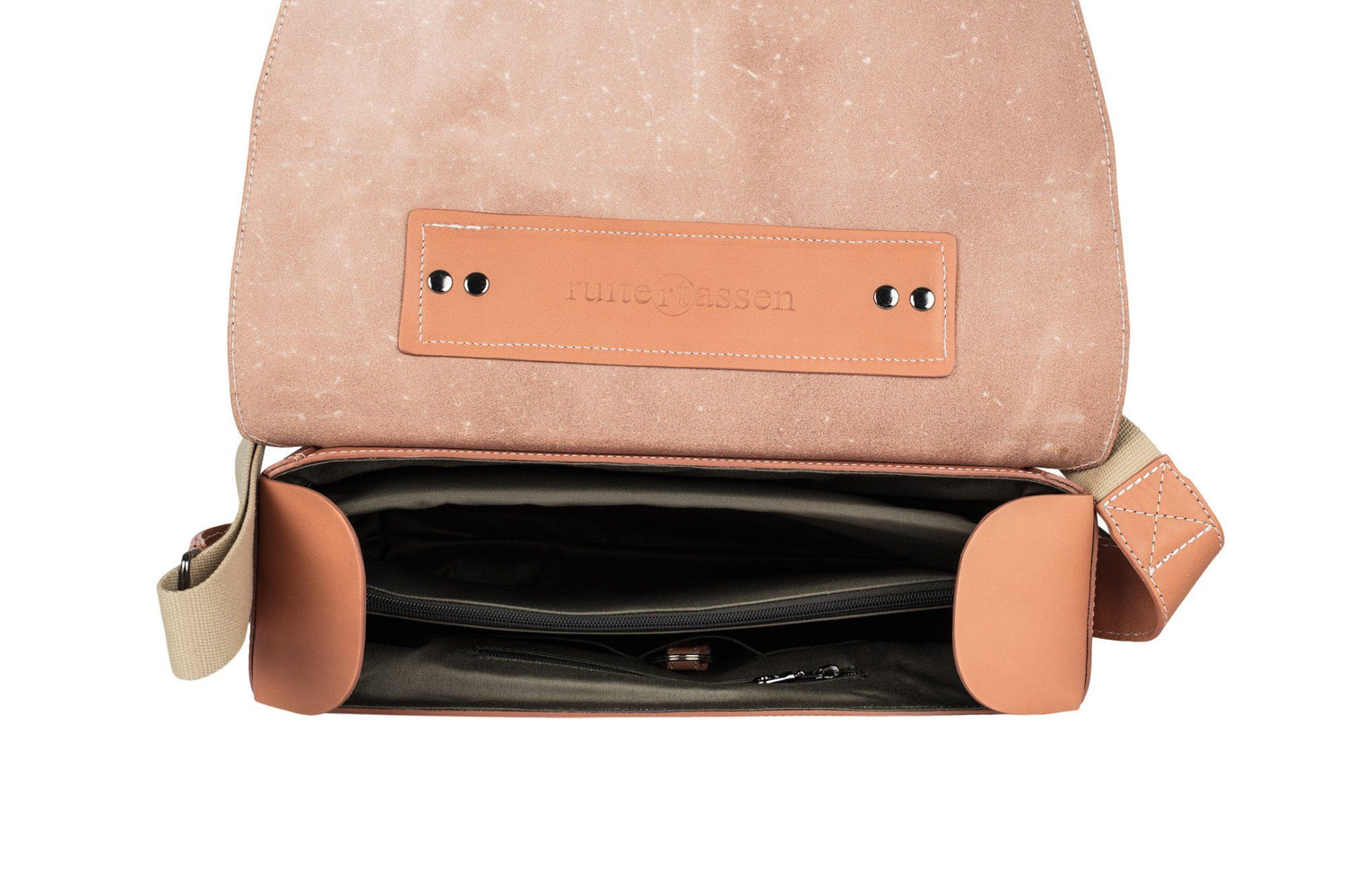 Ruitertassen Classic 2177 Leather Messenger Bag, Natural Leather Briefcase Ruitertassen 