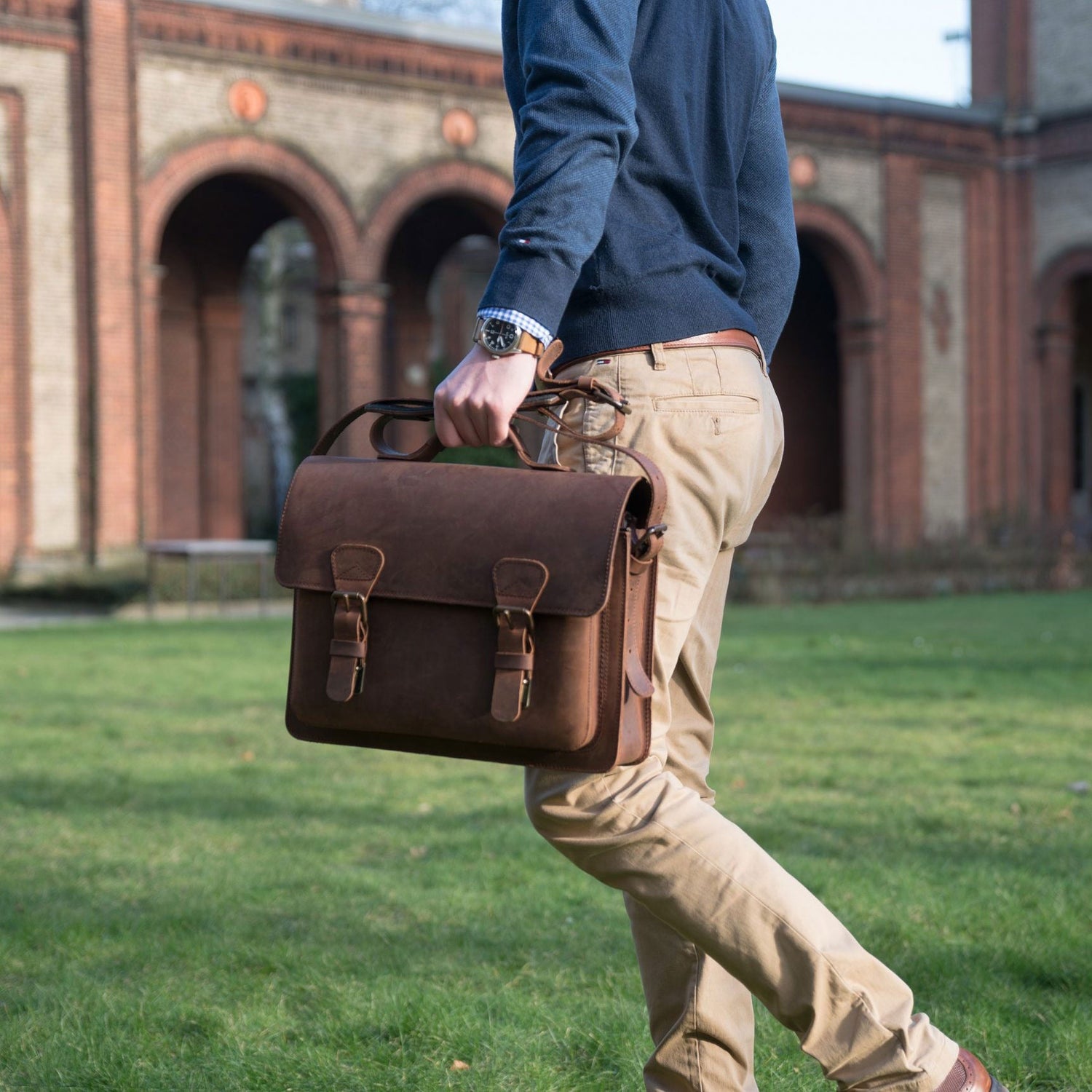 Ruitertassen Classic 2103 Leather Briefcase, Ranger Brown Leather Briefcase Ruitertassen 