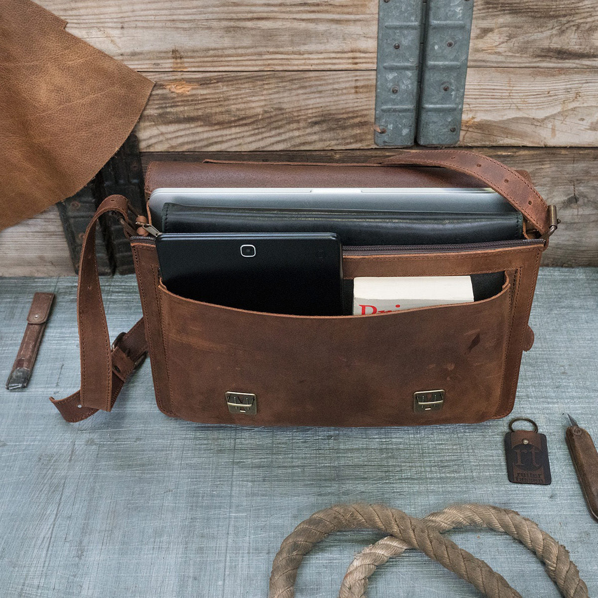 Ruitertassen Classic 2103 Leather Briefcase, Ranger Brown Leather Briefcase Ruitertassen 