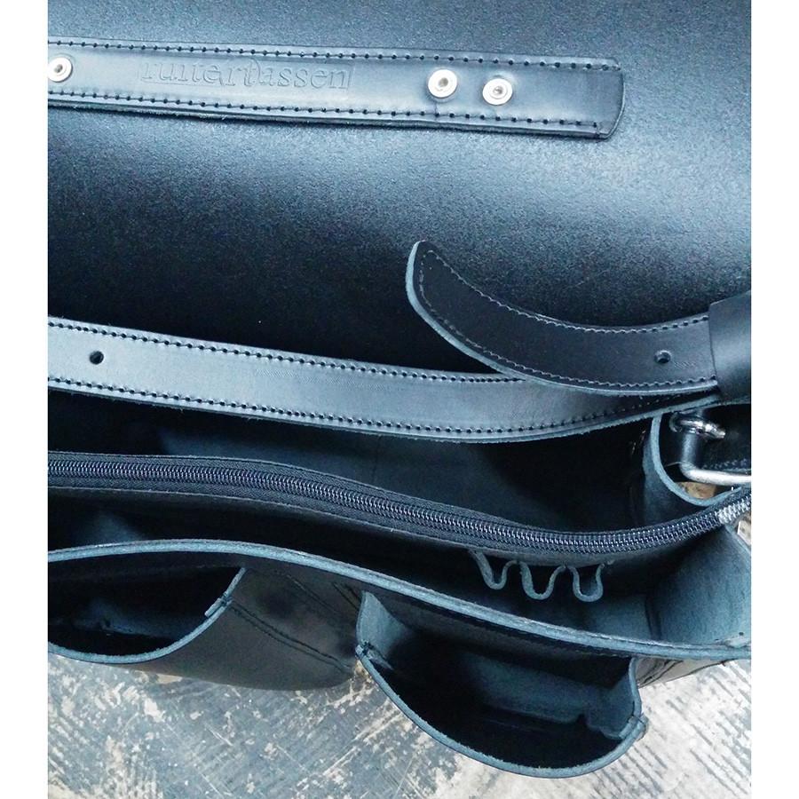 Ruitertassen Classic 2137 Leather Messenger Bag, Black Leather Messenger Bag Ruitertassen 