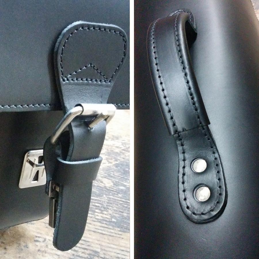 Ruitertassen Classic 2137 Leather Messenger Bag, Black Leather Messenger Bag Ruitertassen 