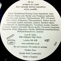 Cyril R Salter Indian Sandalwood Luxury Shaving Cream Shaving Cream Cyril R. Salter 