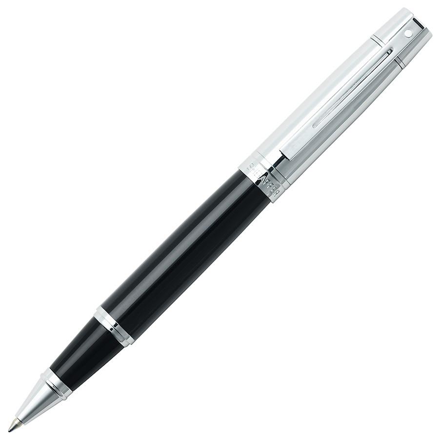 Sheaffer 300 Rollerball Pen, Glossy Black Barrel with Bright Chrome Cap and Chrome Plate Trim Ball Point Pen Sheaffer 