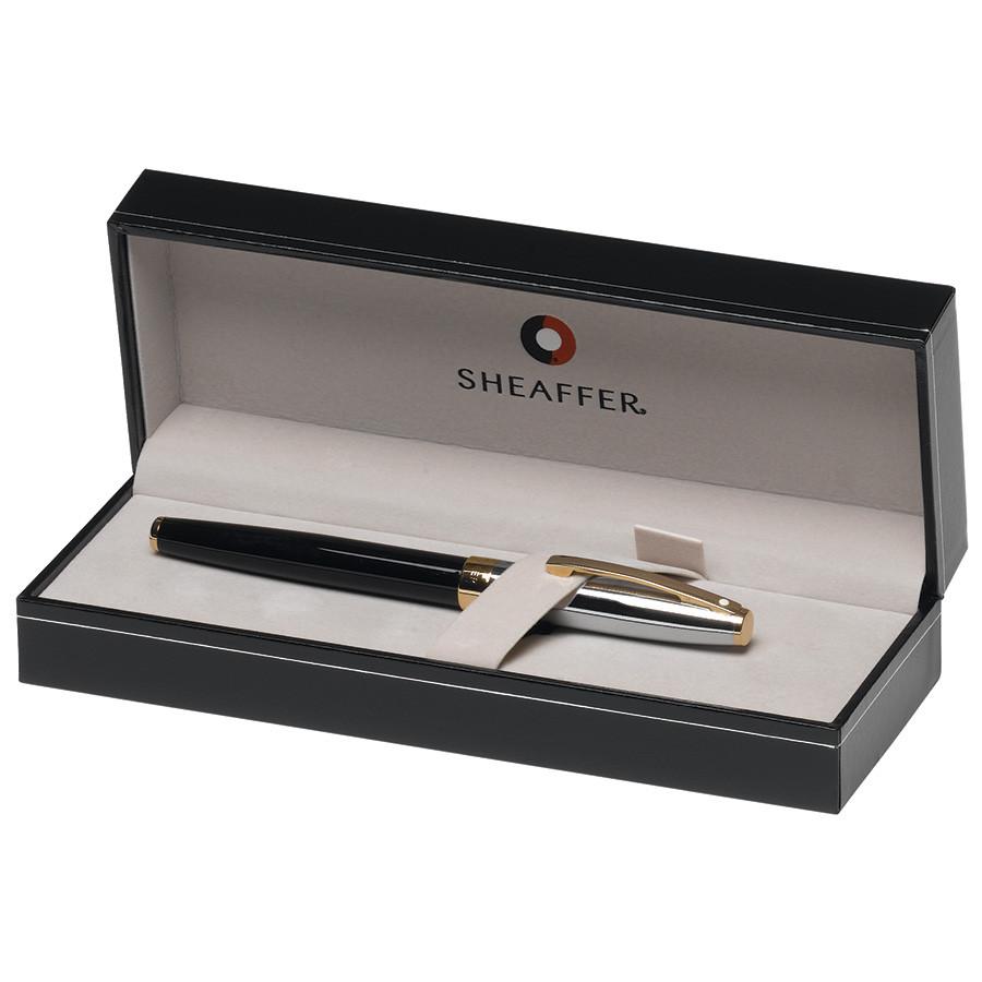 Sheaffer Sagaris Fountain Pen, Black Barrel and Chrome Cap Featuring Gold Tone Trim, Medium Nib Fountain Pen Sheaffer 