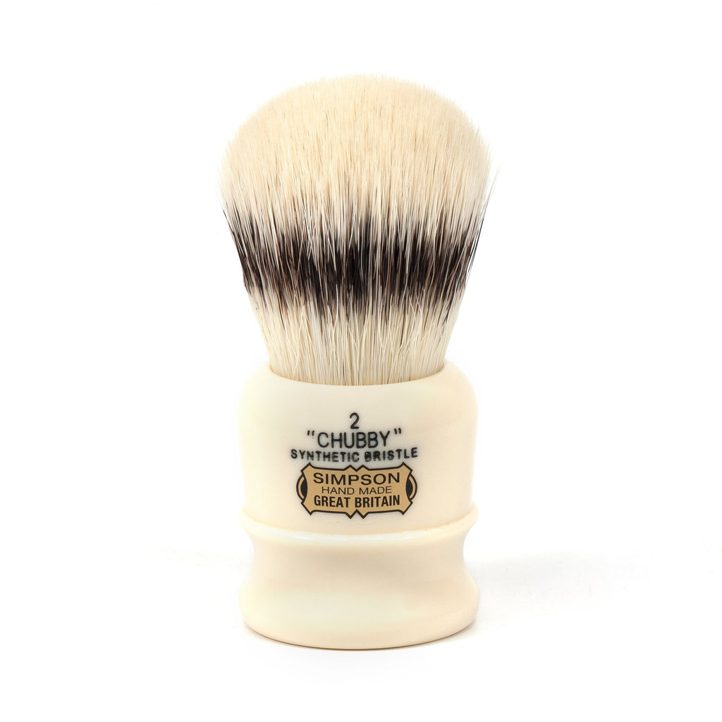 Simpsons Chubby 2 Synthetic Shaving Brush, Faux Ivory Handle Synthetic Bristles Shaving Brush Simpsons 