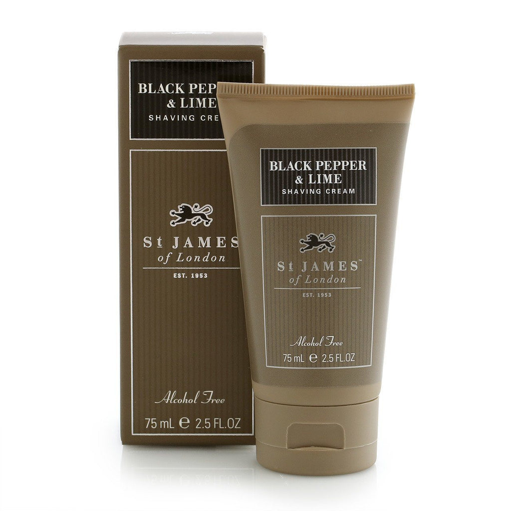 St. James of London Black Pepper & Lime Shave Cream Shaving Cream St. James of London Tube: 2.5 fl oz (75 ml) 