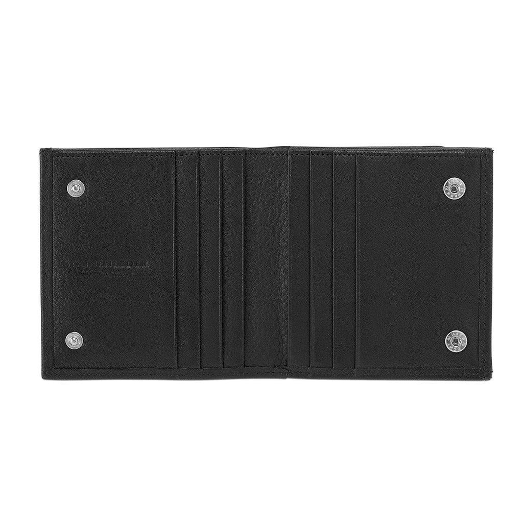 Sonnenleder “Wienfluss K” Vegetable Tanned Leather Wallet with Coin Purse, Black Leather Wallet Sonnenleder 