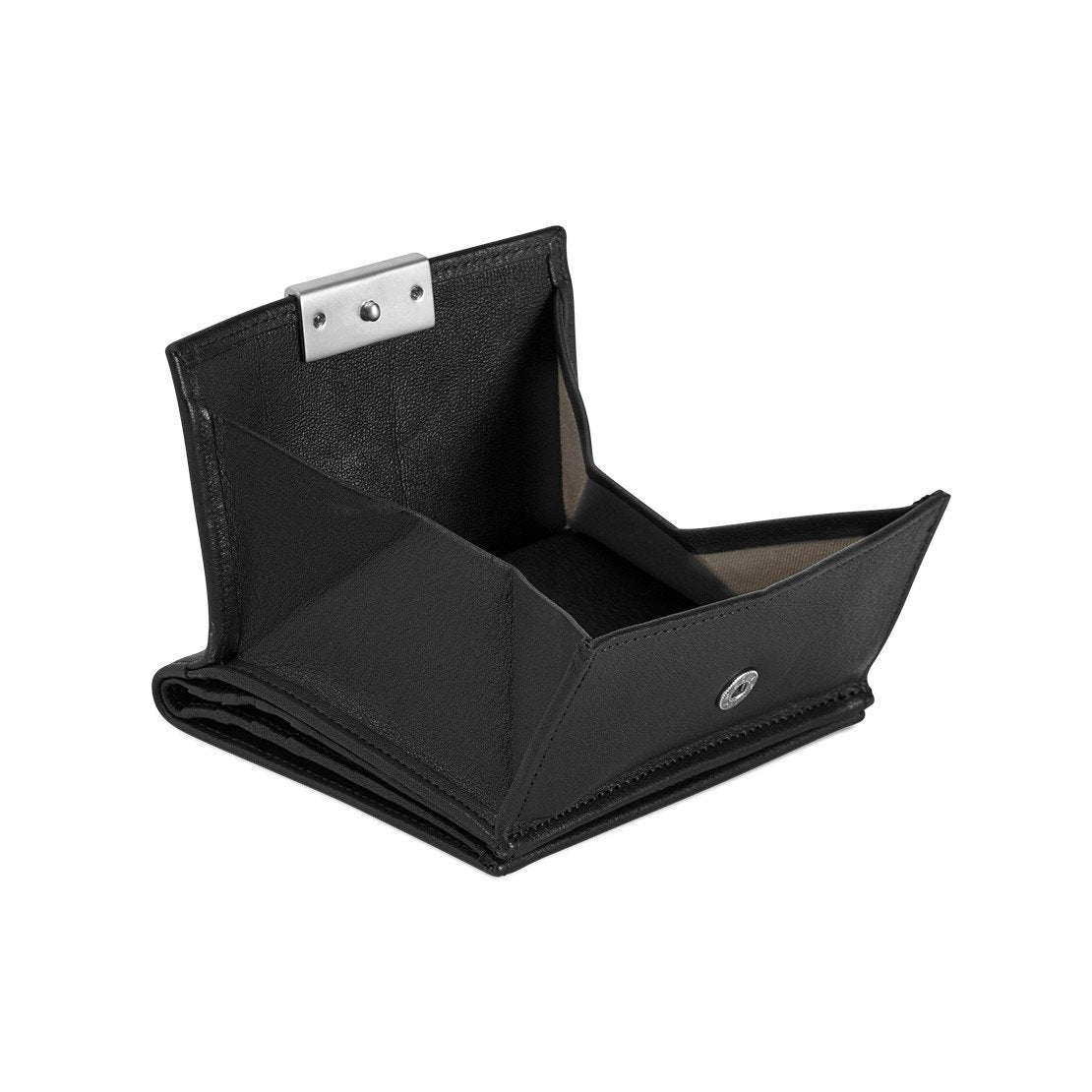 Sonnenleder “Wienfluss K” Vegetable Tanned Leather Wallet with Coin Purse, Black Leather Wallet Sonnenleder 