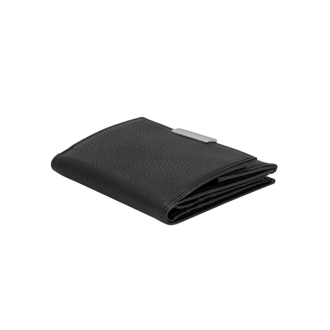 Sonnenleder “Wienfluss K” Vegetable Tanned Leather Wallet with Coin Purse, Black Leather Wallet Sonnenleder 