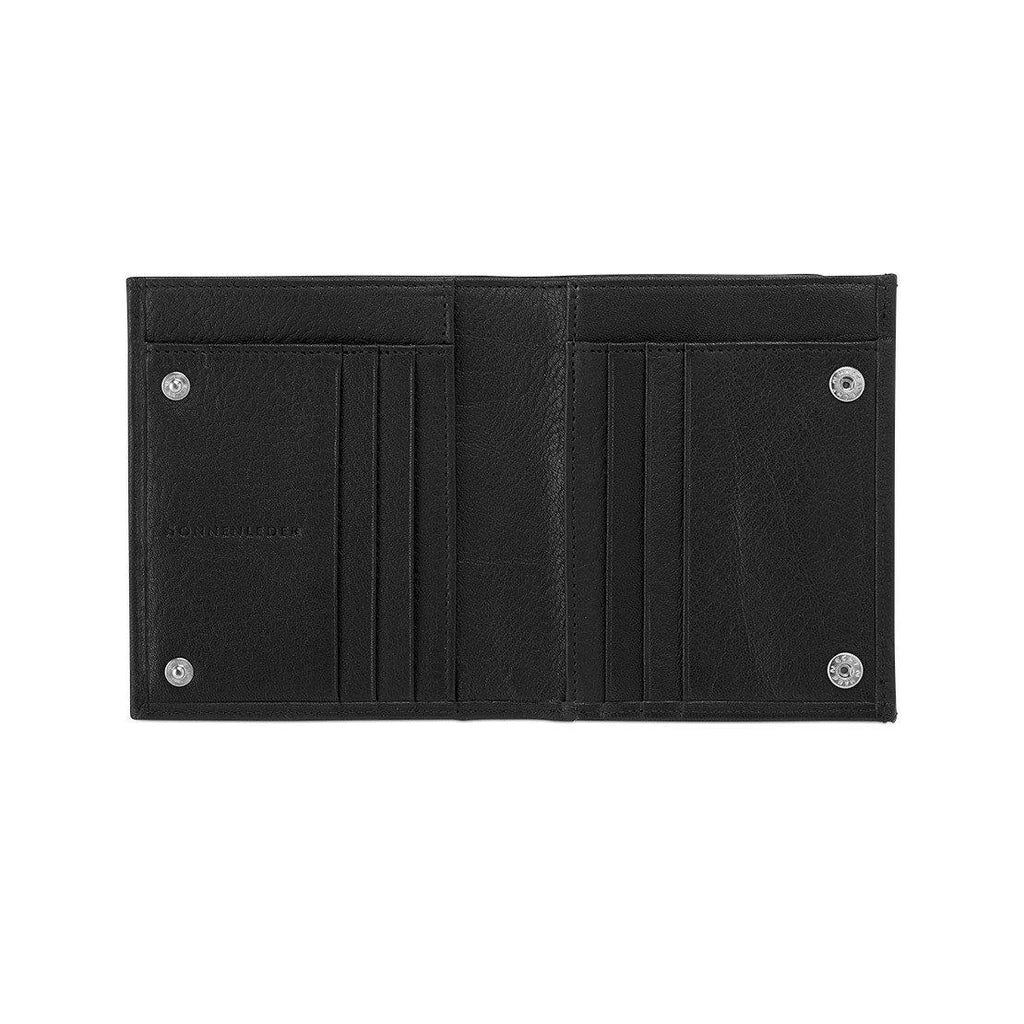 Sonnenleder “Wienfluss G” Vegetable Tanned Leather Wallet with Coin Purse Leather Wallet Sonnenleder Black 