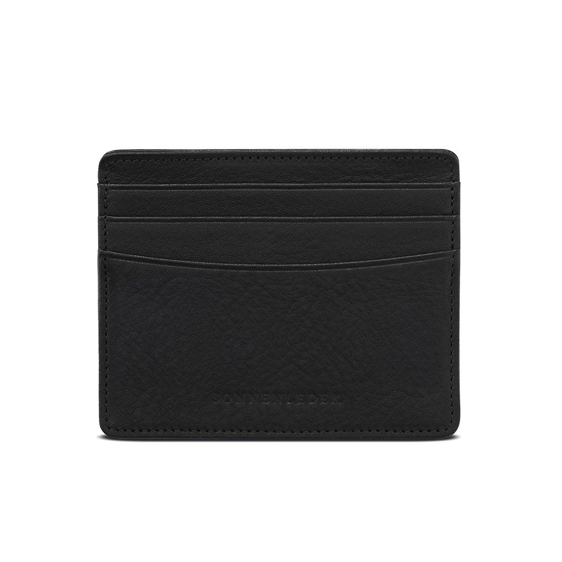 Sonnenleder “Elz” Vegetable Tanned Leather Credit Card Case Leather Wallet Sonnenleder Black 