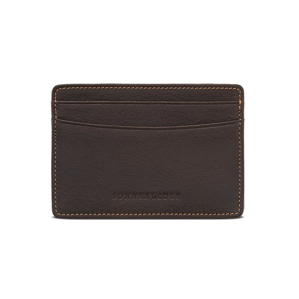 Sonnenleder “Ise” Vegetable Tanned Leather Credit Card Case Leather Wallet Sonnenleder Mocha Brown 