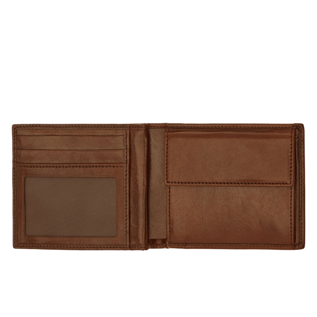 The Bridge Story Uomo Men's Wallet with 8 CC Slots and Coin Pouch Leather Wallet The Bridge Brown 