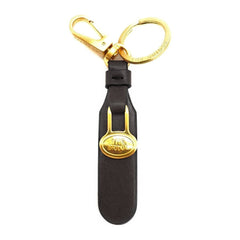 The Bridge Leather Key Ring with Mini Carabiner Hook Key Case The Bridge Black 