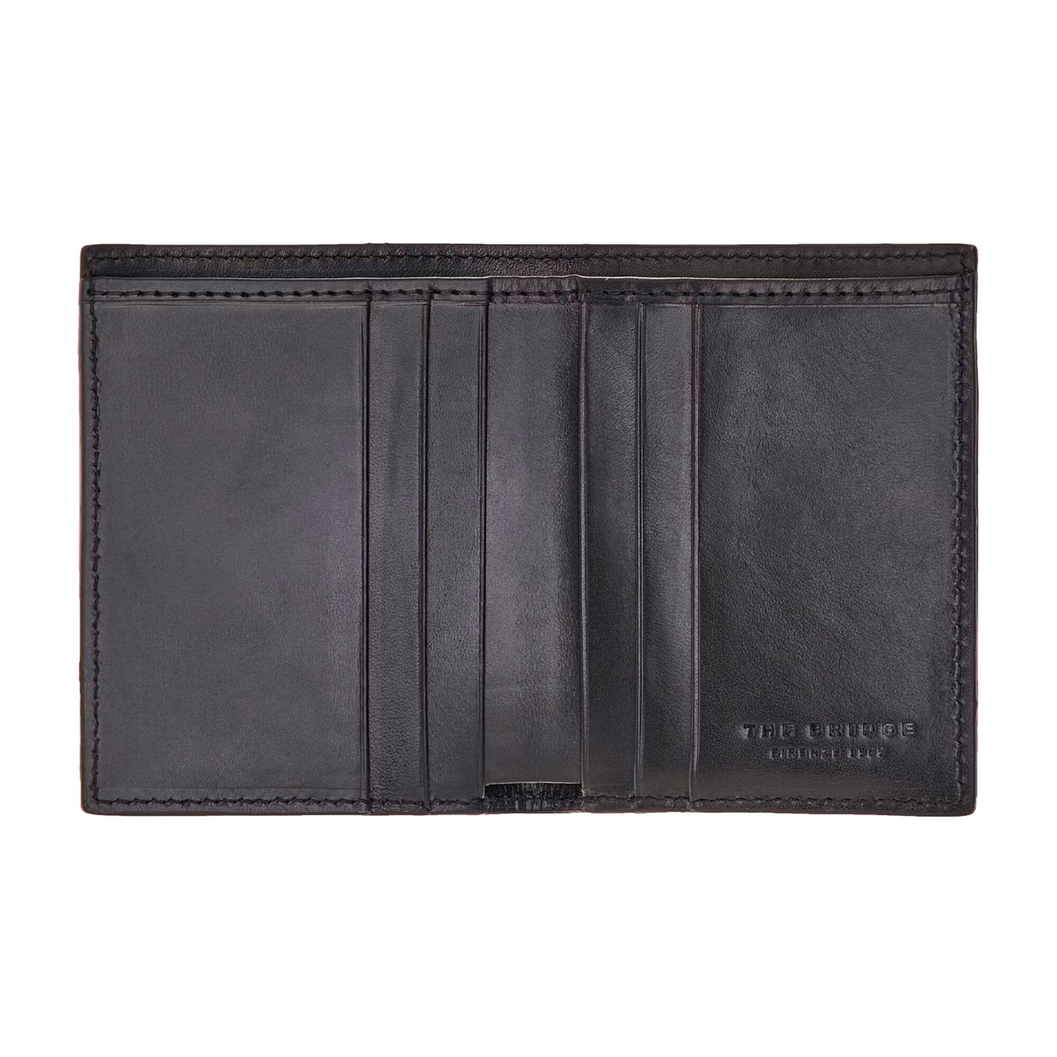 The Bridge Alberto Vertical Credit Card Holder with 8 CC Slots Leather Wallet The Bridge Black 