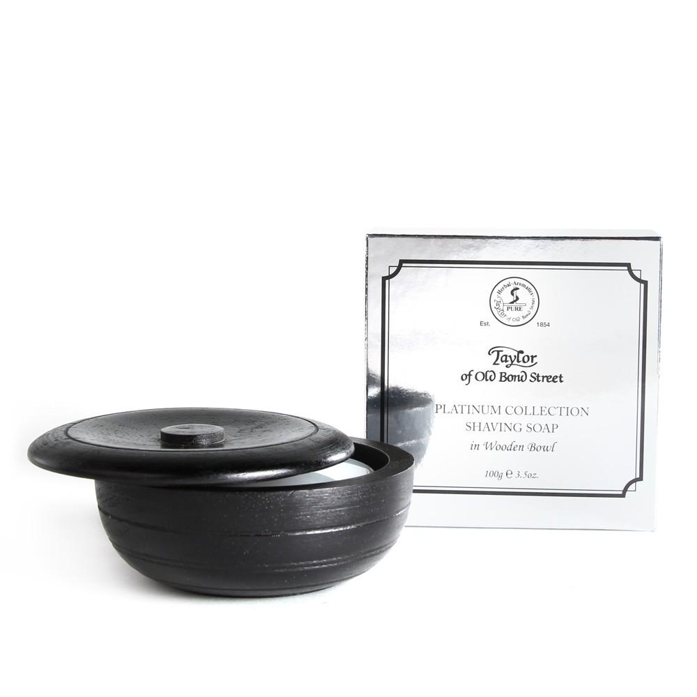 Taylor of Old Bond Street Platinum Collection Shaving Soap in Wooden Bowl Shaving Bowl and Soap Taylor of Old Bond Street 