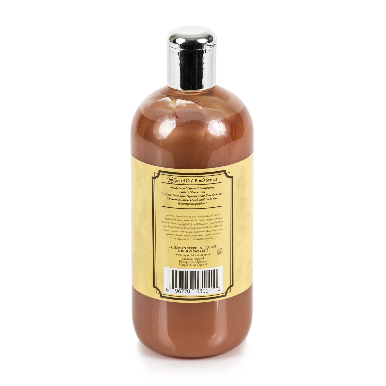 Taylor of Old Bond Street Sandalwood Moisturizing Bath and Shower Gel, 500 ml Men's Body Wash Taylor of Old Bond Street 