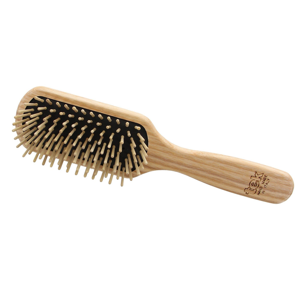 TEK Rectangular Ash Wood Paddle Pneumatic Hair Brush with Wooden Bristles Hair Brush TEK Regular 