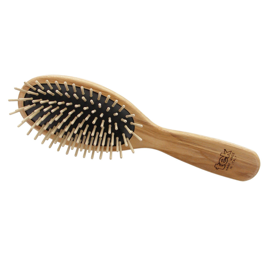 TEK Large Oval Ash Wood Pneumatic Hair Brush with Wooden Bristles Hair Brush TEK Natural 