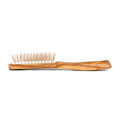 TEK Rectangular Olive Wood Hair Brush with Wooden Bristles, Elite Collection Hair Brush TEK 