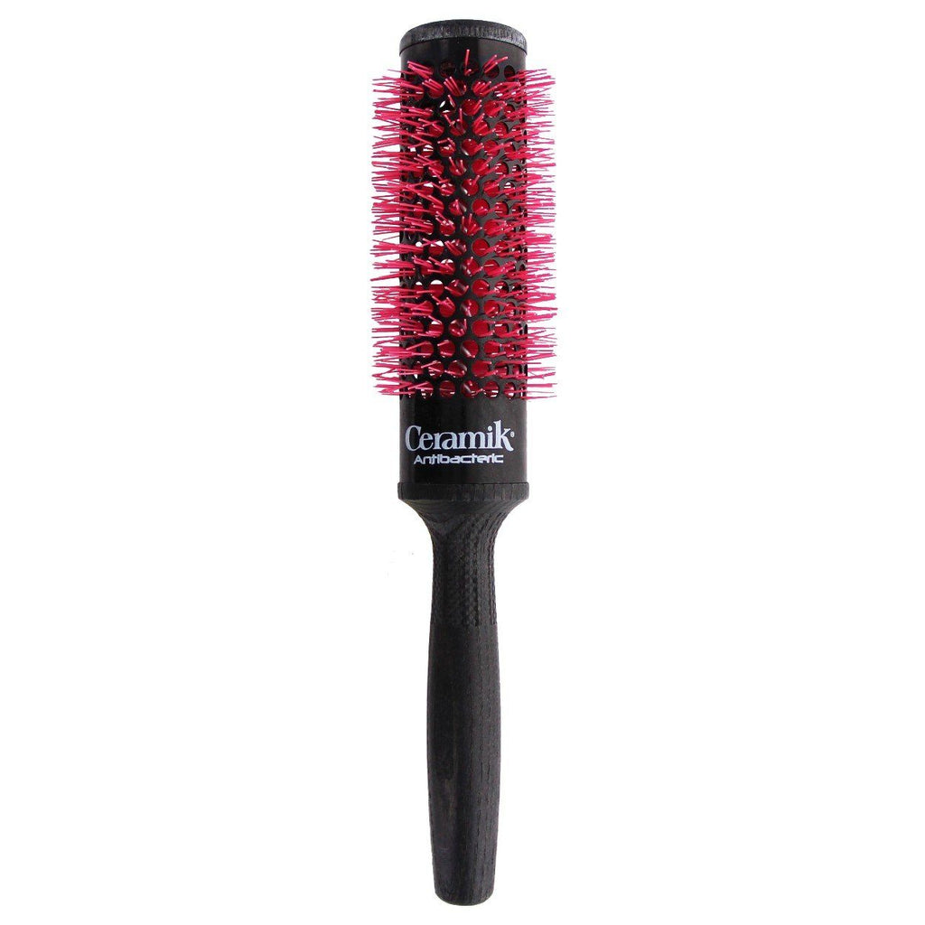 TEK Professional Antibacterial Ceramik Brush, Black Ash Wood Hair Brush TEK Pink 