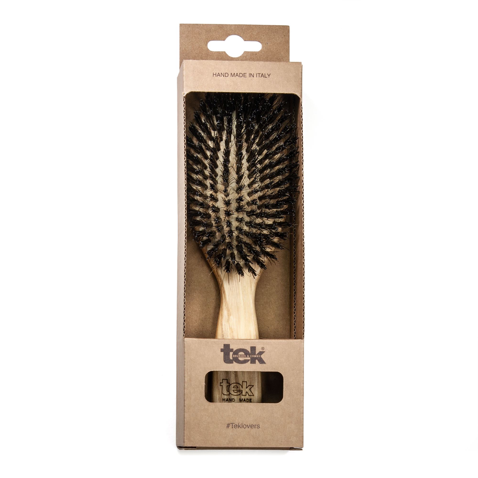 TEK Big Oval Ash Wood Hair Brush with Eco Boar Bristles