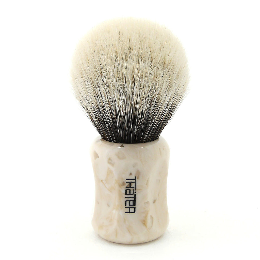 H.L. Thater 4125 Limited Edition 2-Band Premium Bulb Silvertip Shaving Brush, Size 2 Badger Bristles Shaving Brush Heinrich L. Thater Perlato Sicilia 