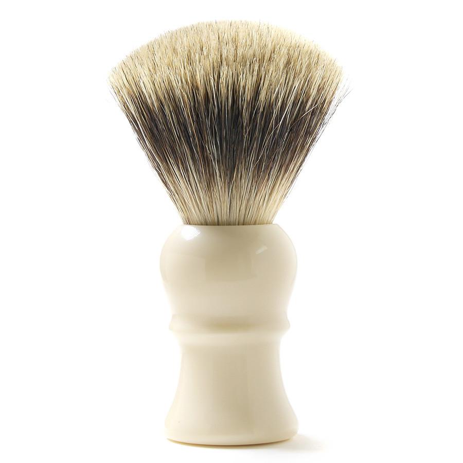 H.L. Thater for Fendrihan Fan-Shaped Best Badger Shaving Brush with Faux Ivory Handle, Size 4 Badger Bristles Shaving Brush Fendrihan 