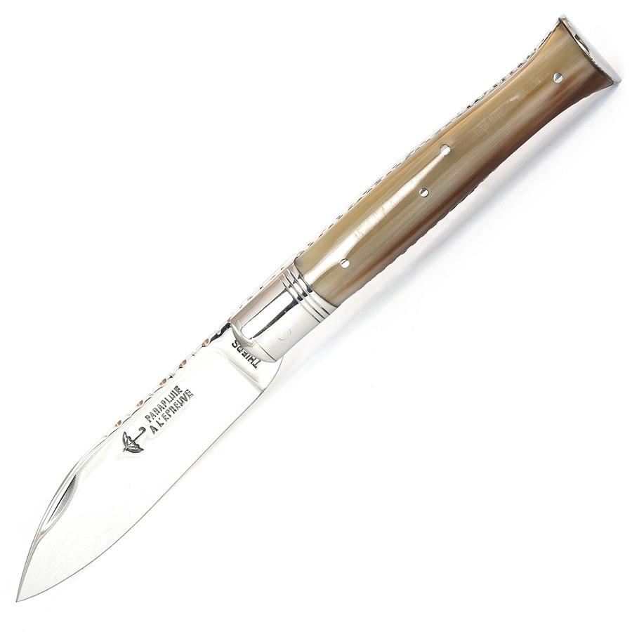 Parapluie à L'epreuve Poisson Culot Folding Pocket Knife, Blond Horn Handle Pocket Knife Therias Et L'Econome 