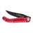 Claude Dozorme Laguiole Baroudeur Pocket Knife, Black Steel Blade and Leather Handle Pocket Knife Claude Dozorme Red 